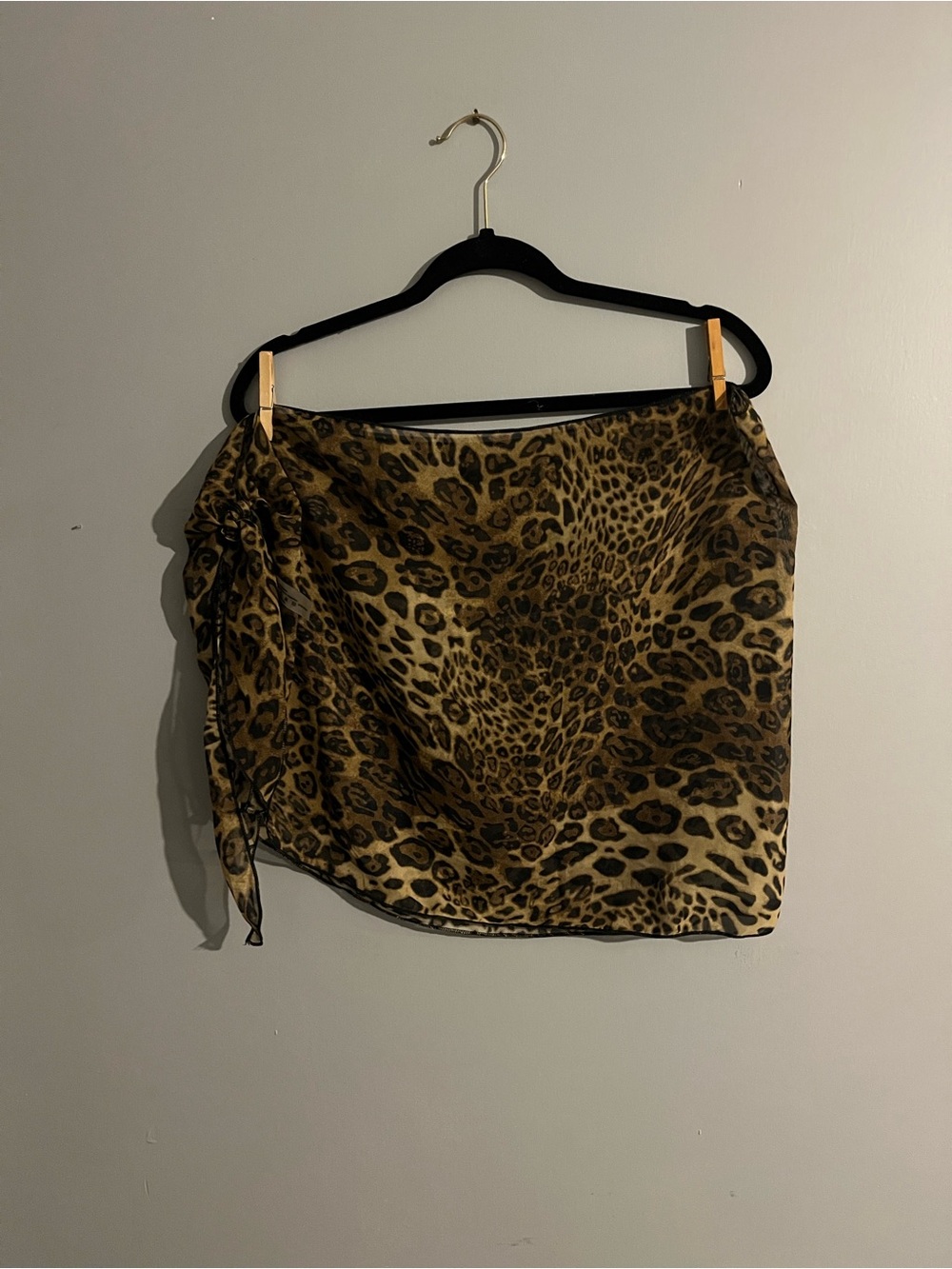 SHEIN Leopard Print Beach Sarong in Brown and Black one size